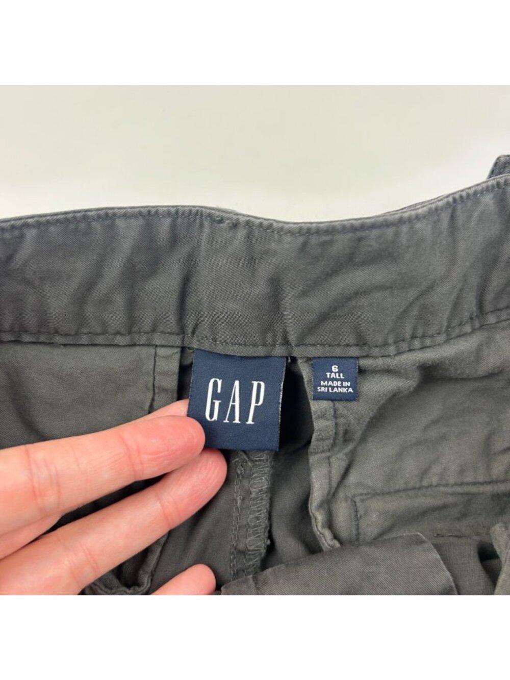 TALL Gap Charcoal Canvas High Rise Wide Leg Cargo Pant 6T - Picture 4 of 7